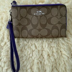 Coach Brown and Purple Wristlet